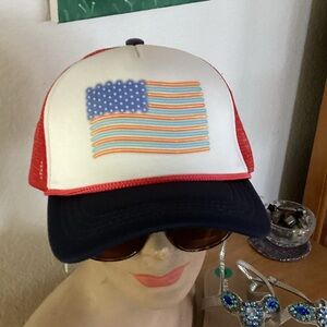 Patriotic Red, White, and Blue Trucker Hat